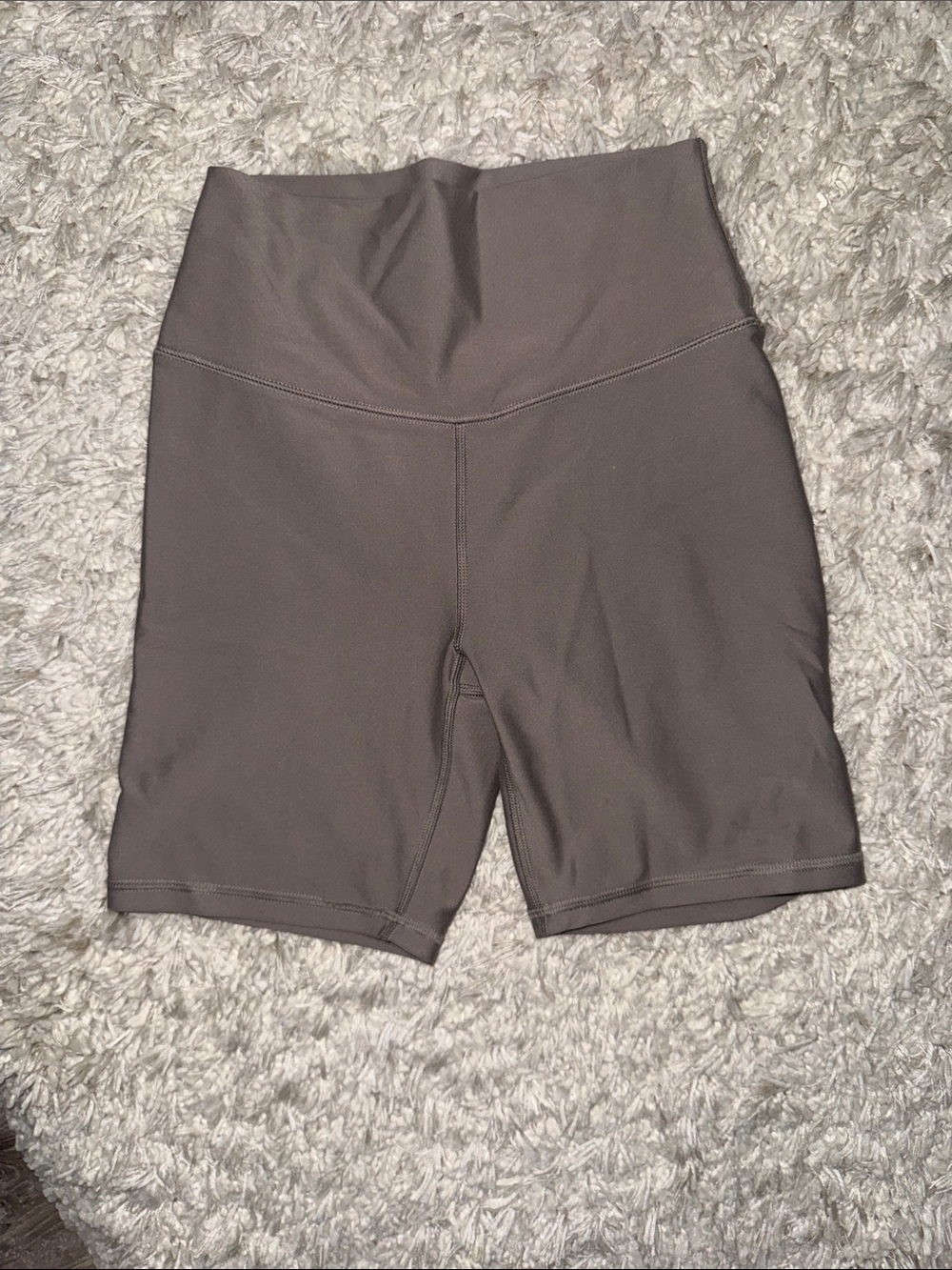 High-Waist Bike Shorts in Taupe
